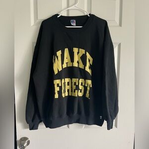 Black and Gold Wake Forest Crewneck Sweater